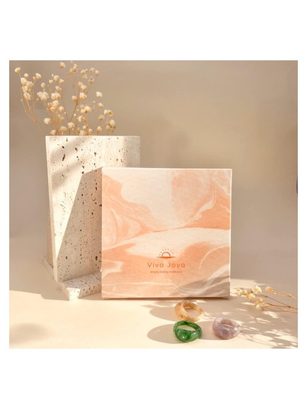 Resin Acrylic Stackable Rings Set for Women - Picture 6 of 7